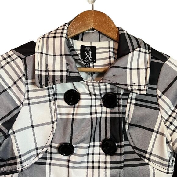 Miss Ashley black & pattern coat with belt - Picture 6 of 13